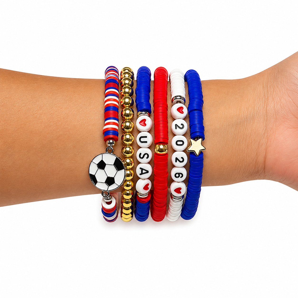 2026 USA Soccer 6-Piece Bracelet Set