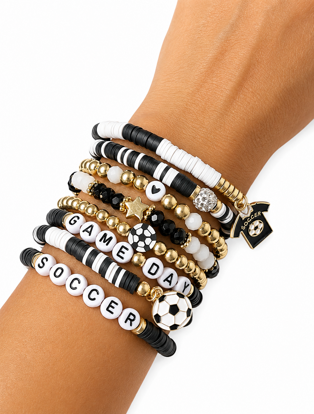 Soccer Game Day 8-Piece Bracelet Set