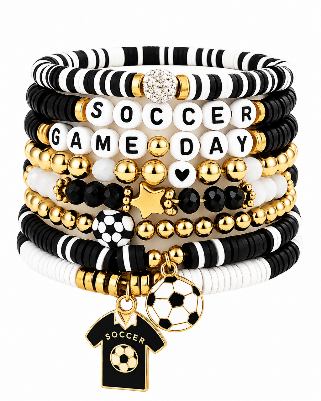 Soccer Game Day 8-Piece Bracelet Set
