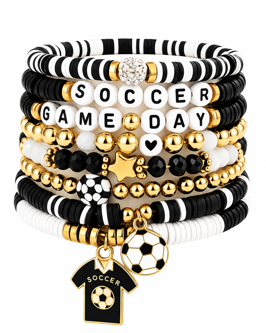 Soccer Game Day 8-Piece Bracelet Set